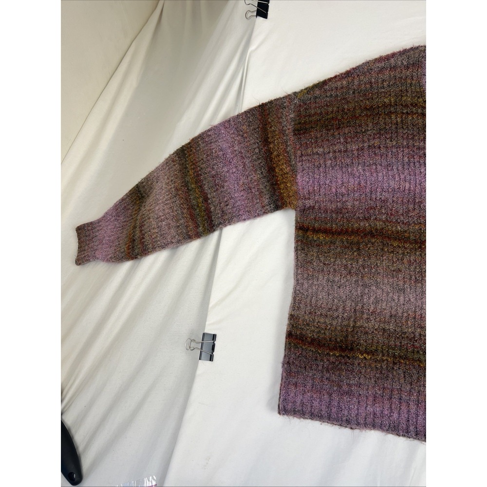 Christian Siriano Purple Marled V-Neck Button Up Cardigan Sweater, Large - Picture 3 of 8